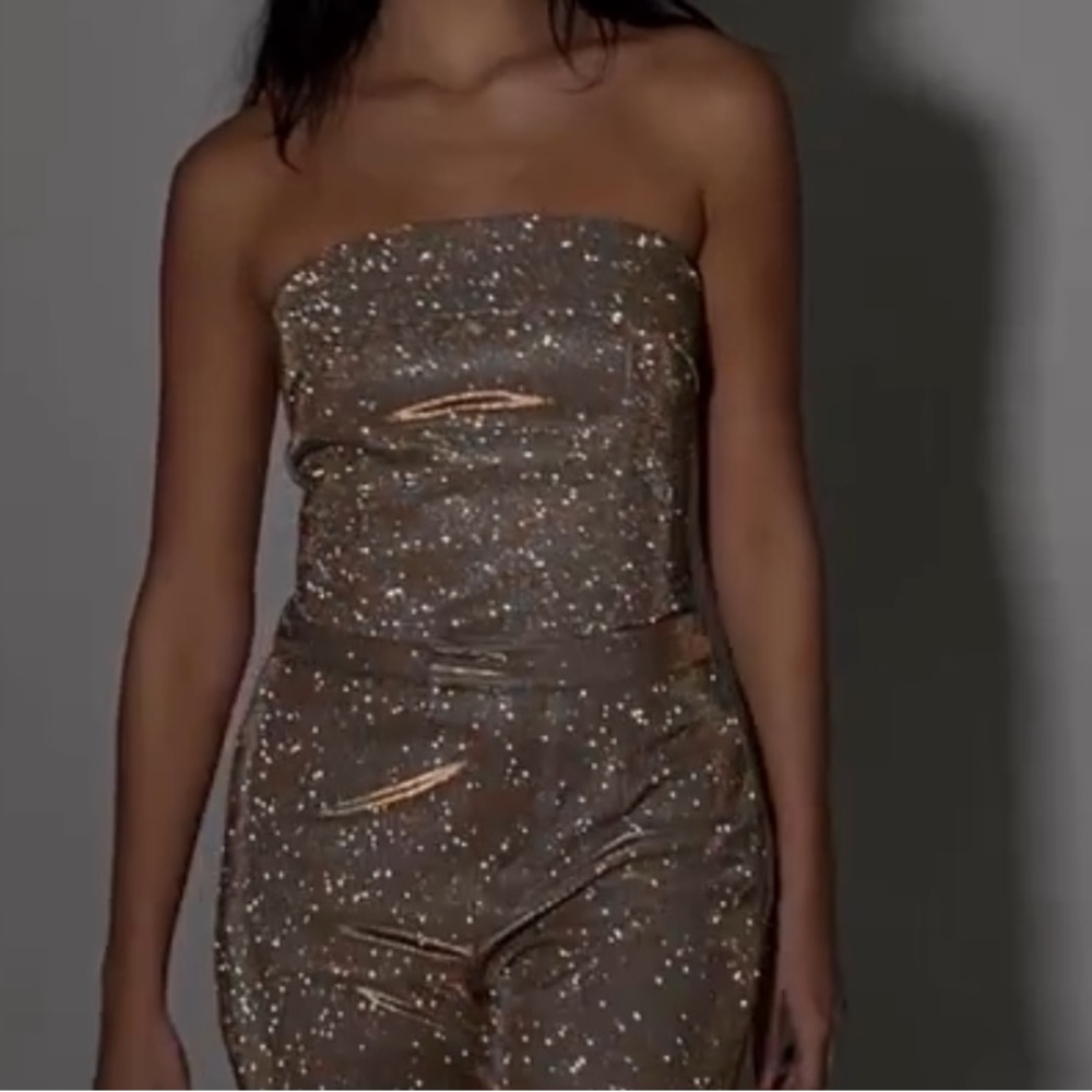 Shimmering Gold Crop Top